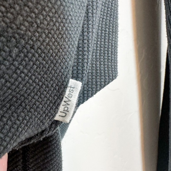 Upwest | Favorite Waffle Henley Knit Long Sleeve Top in Charcoal Grey - Picture 5 of 6